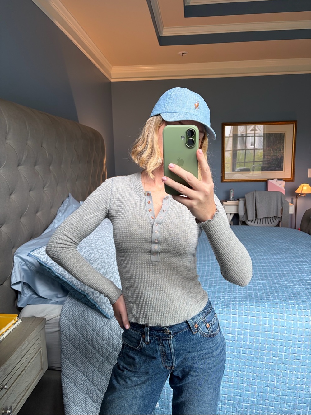 Free People Heather Gray one of the girls Henley
